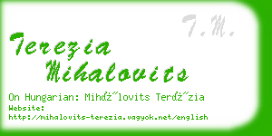 terezia mihalovits business card